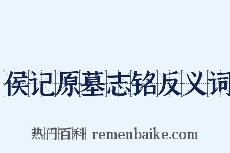 侯记原墓志铭反义词是什么意思的图片